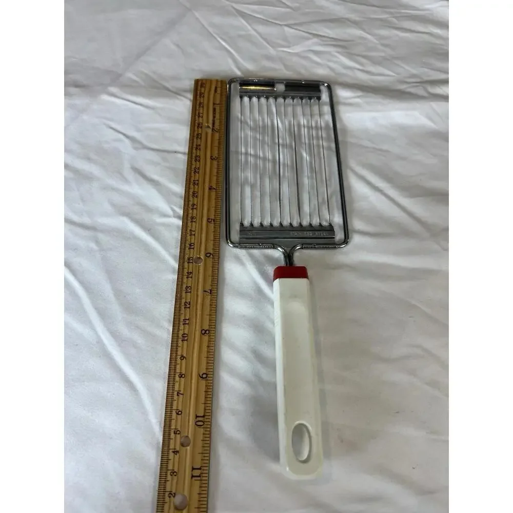 1970s INOX Stainless Steel Crinkle Cutter Slicer Vintage Kitchen Gadget Tool‎